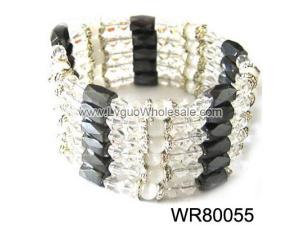 36inch Clear Crystal Cat's Eye Opal ,Glass Beads,Magnetic Wrap Bracelet Necklace All in One Set